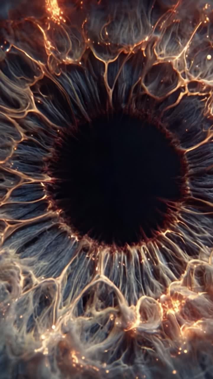 An Intriguing Close-Up of a Luminous Eye: Exploring the Aesthetics of Organic Structures and Illuminated Patterns in Nature