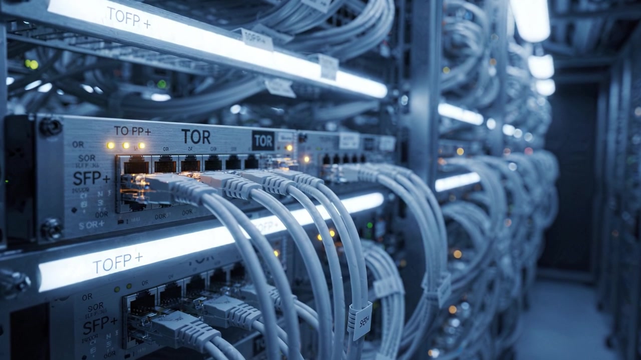 Complex Data Center Infrastructure with Numerous Server Cables and Networking Equipment Highlighting Advanced Connectivity and Technology Integration in Modern Systems