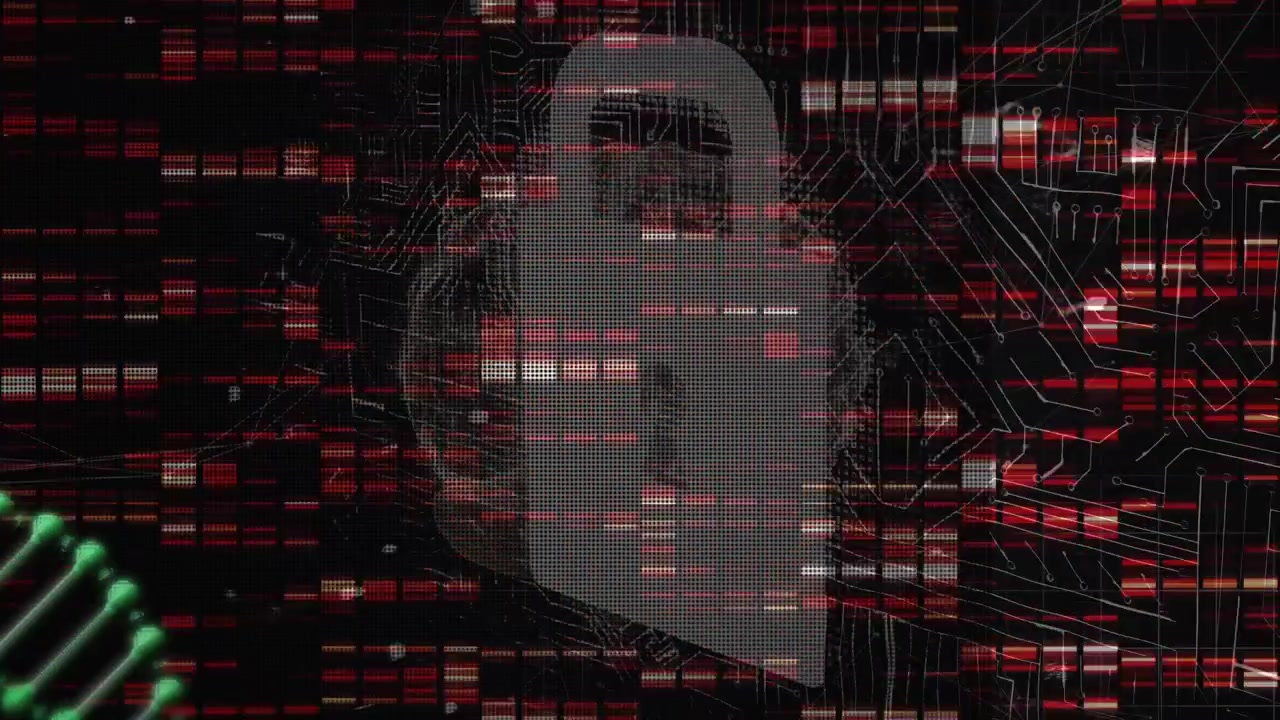 Animation of data processing over brain