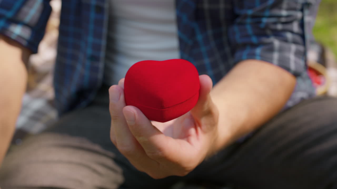 약혼 반지 를 들고 청혼 하는 남자