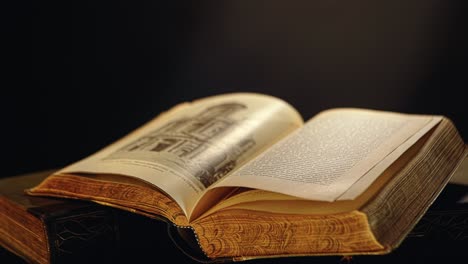antique open book with illustrations