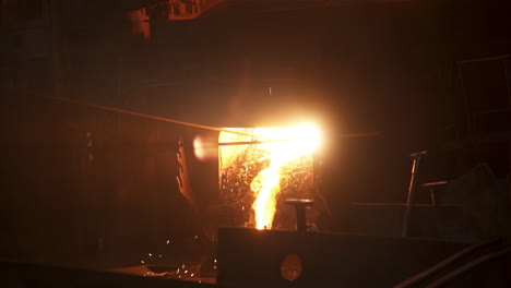 molten metal pouring in a foundry