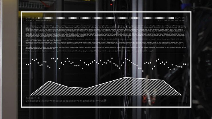 Animation of data processing over server room