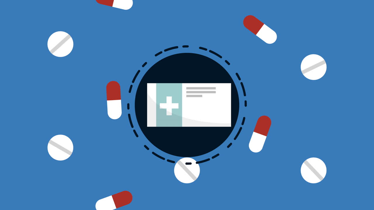 의료 세트 약물 요소 애니메이션