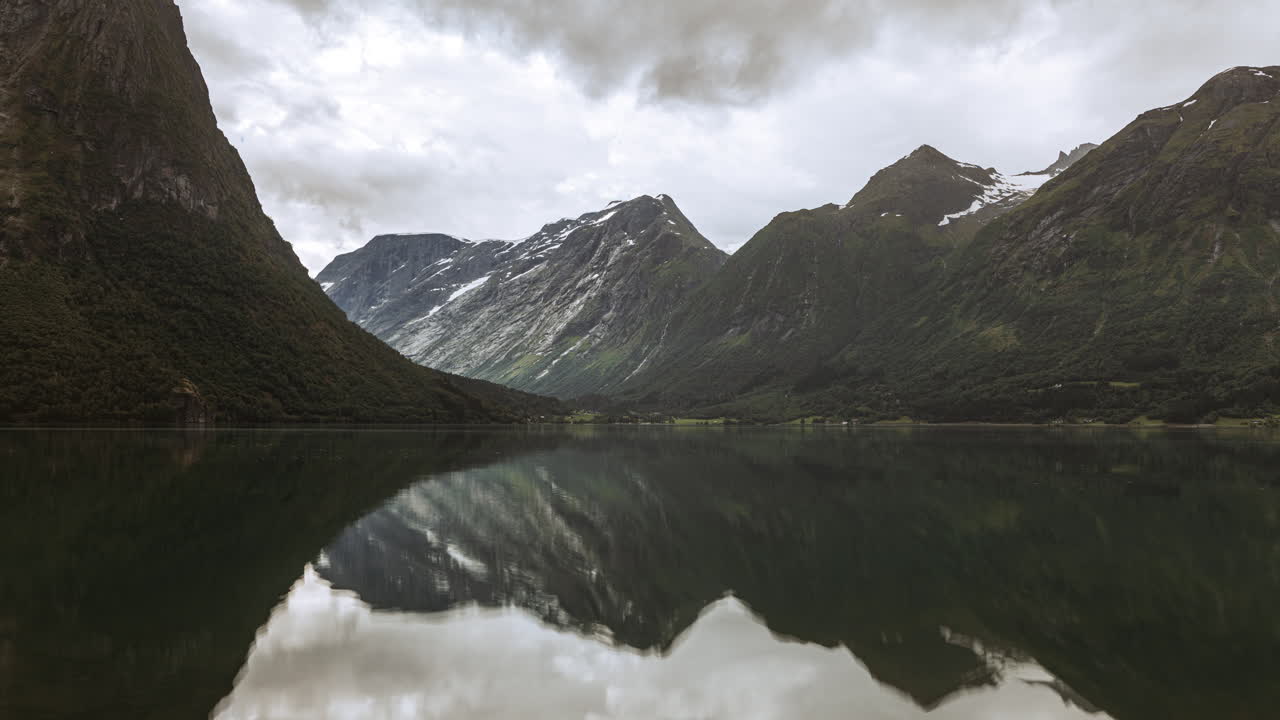 Reflections In Water - Majestic Mountains Of Norway - timelapse shot