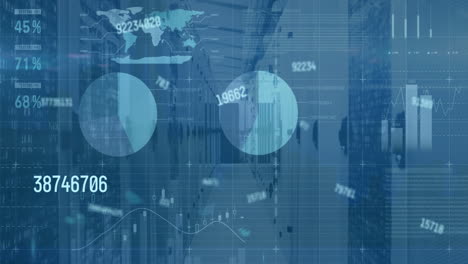 animación de las estadísticas y procesamiento de datos a través de servidores informáticos