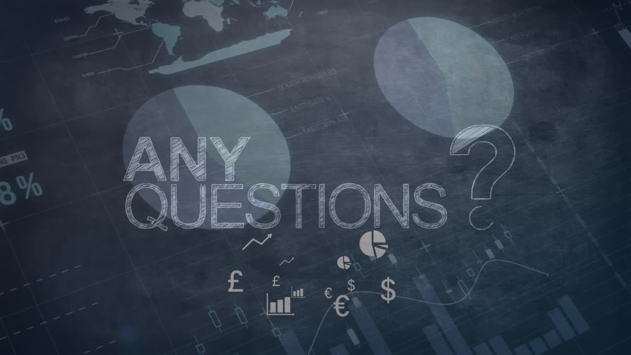 Animation of data processing over any questions text