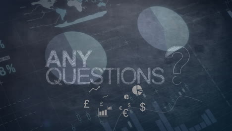animation of data processing over any questions text