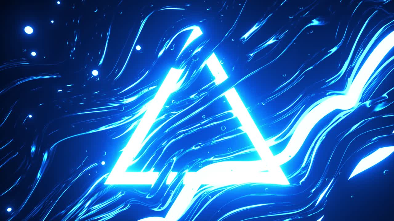 추상적인 네온 파란 액체 디자인