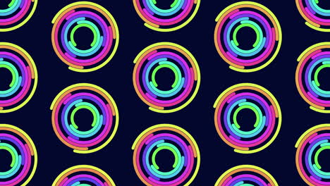 patrón espiral colorido en un fondo oscuro
