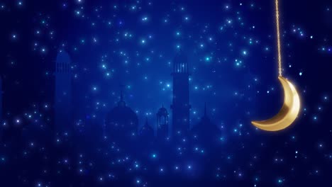 4k 3d candle lantern string hanging islamic ramadan background moon and lanterns symbol of fasting