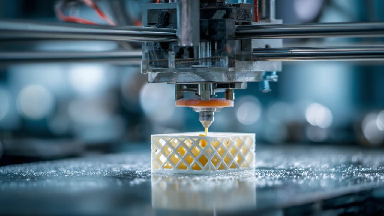 A Focused Look at the Precision of 3D Printing Technology as It Creates an Intricate Lattice Design, Showcasing the Innovation Behind Additive Manufacturing Processes