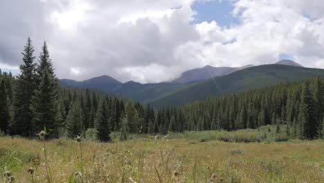 green mountain valley timelapse with rolling cloudy skies in breckenridge, colorado