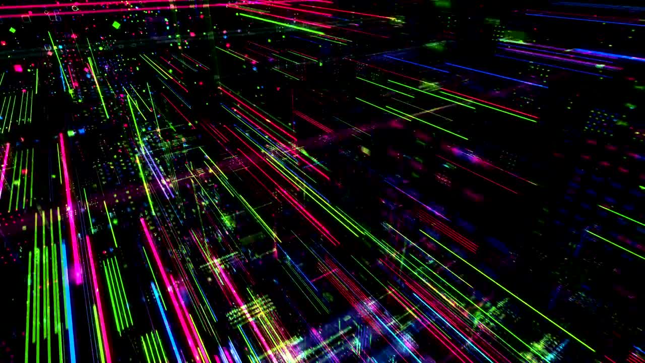 ciberespacio ciencia y tecnología de fondo. 3d render 4k bucle.