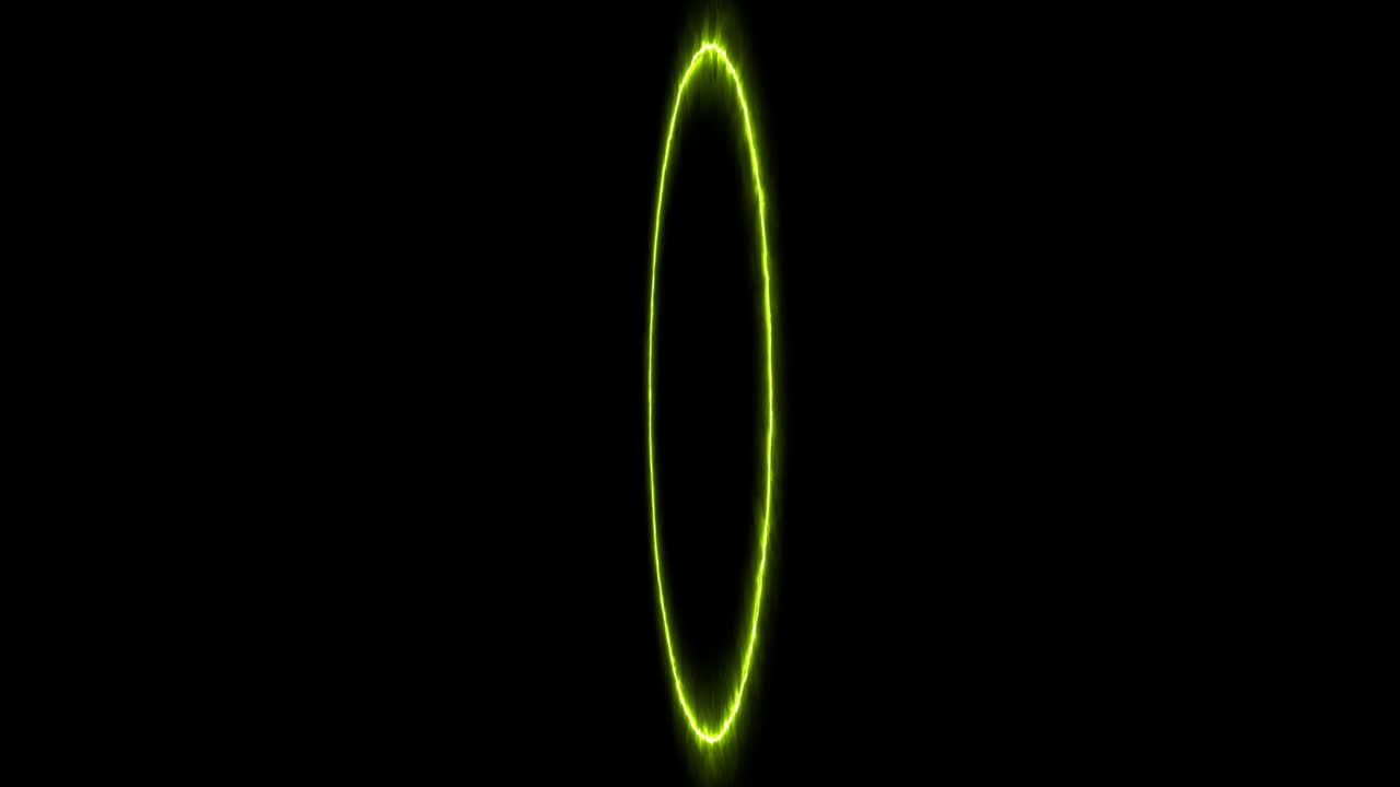 노란 반지 빛나는 전기 애니메이션 모션 그래픽