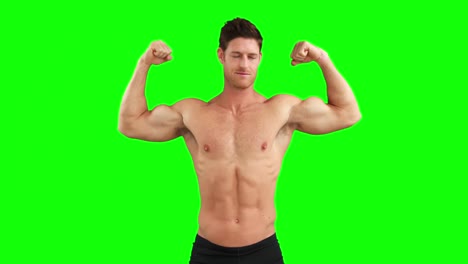 muscular man flexing his muscles