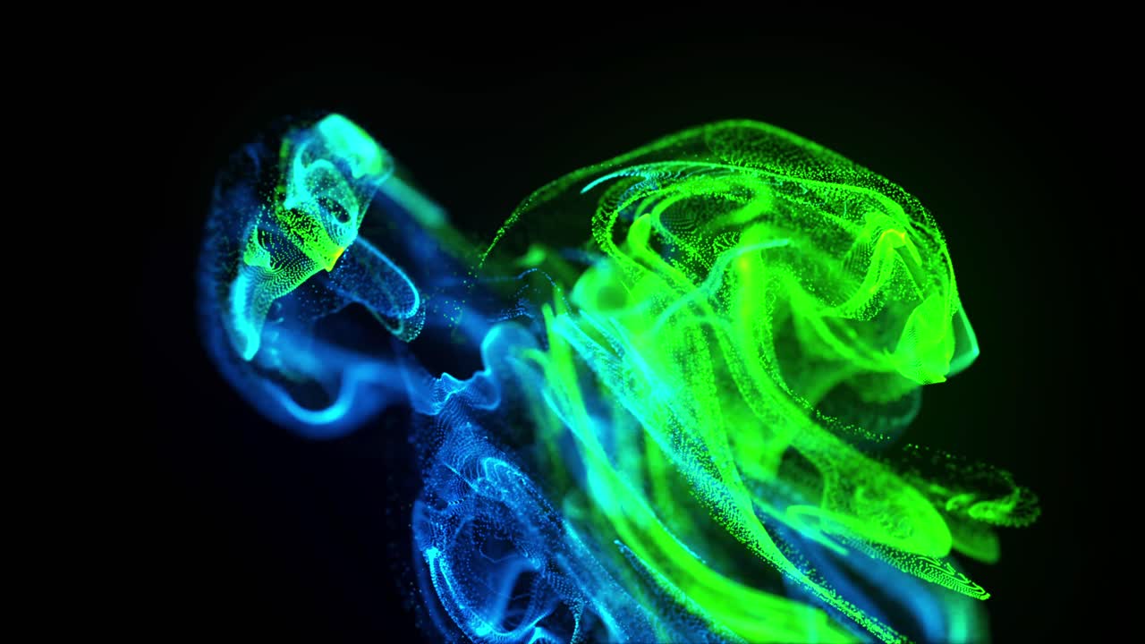 Animazione di onde liquide astratte, olografiche e colorate, isolata su sfondo nero