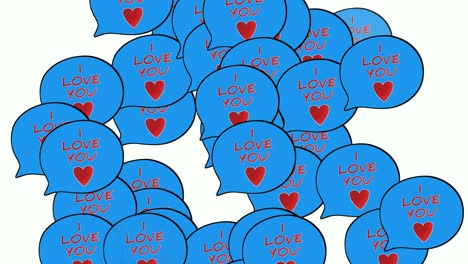 speech bubble with i love you text love hearts symbol icons animation cartoon on white background