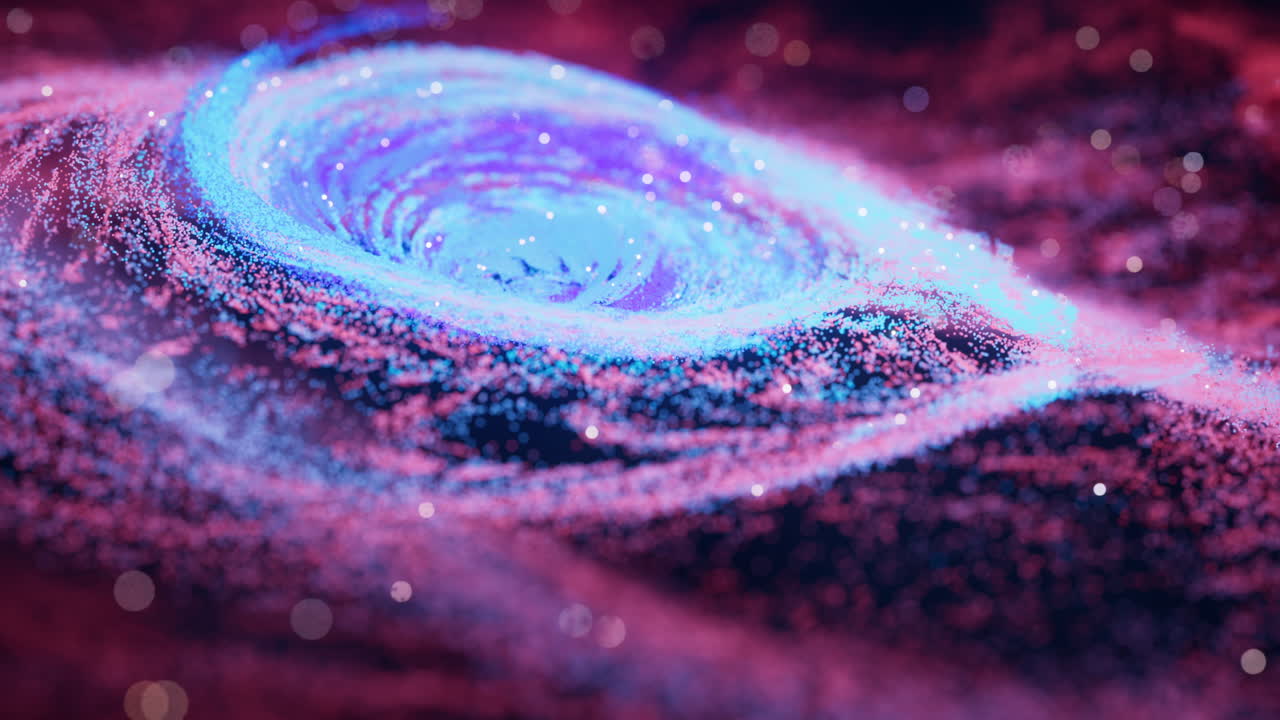 nebulosa colorida con partículas brillantes de densidad, representación en 3d.