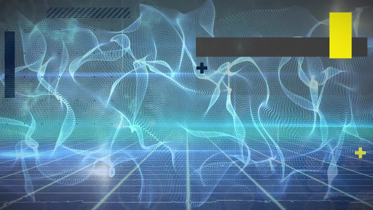 검은색 배경에 있는 빛의 흔적 위의 모양의 애니메이션