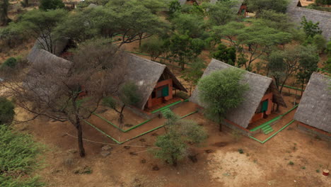 typical african lodges near turmi in omo valley, ethiopia