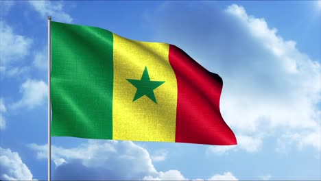 senegal flag waving in the wind