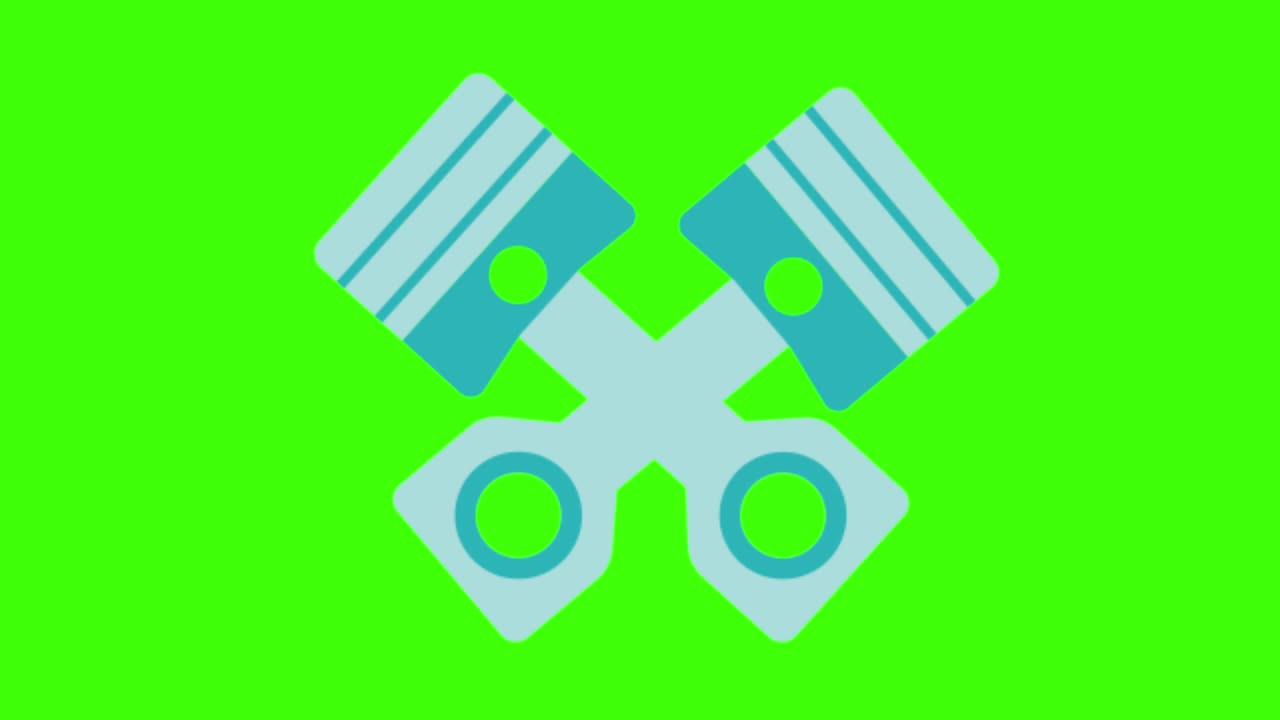 초록색 화면에서 자동차 부분의 2d 애니메이션 일러스트레이션