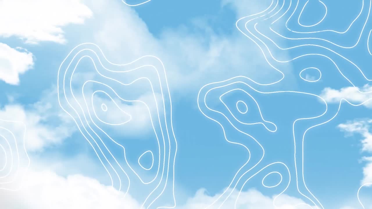 하늘을 가로지르는 파란색 선 네트워크의 애니메이션