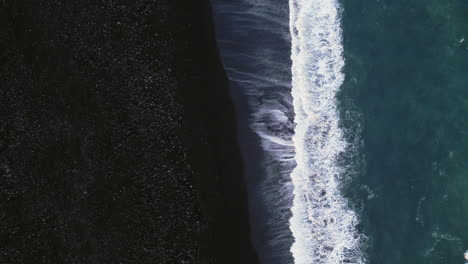 icelandic black sand beach aerial view