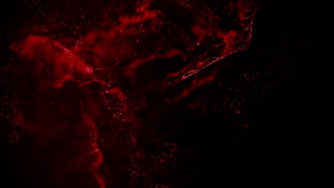 swirling red crimson blood or other fluid moving and spreading slowly on black background