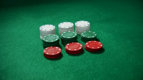 casino chips on poker table in casino 4k