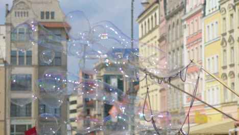 soap bubbles floating in the air in 4k slow motion 60fps