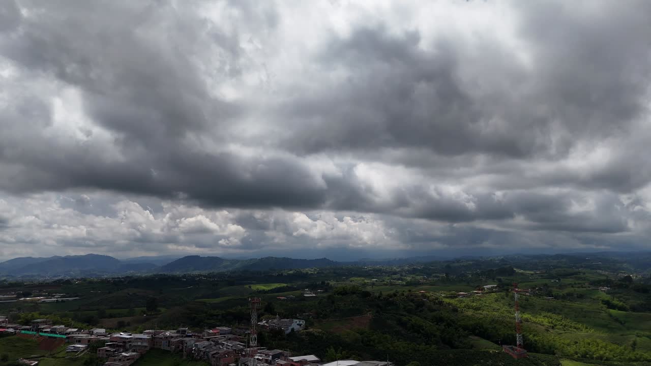 Panoramic view of the city and extensive fields of crops