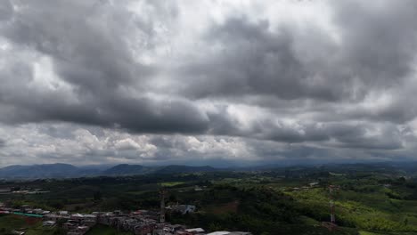 panoramic view of the city and extensive fields of crops