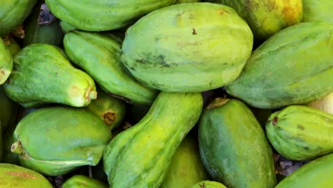 papaya orgánica fresca sin madurar para vegetales de la granja primer plano