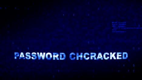 password chcracked  text digital noise twitch glitch distortion effect error animation.