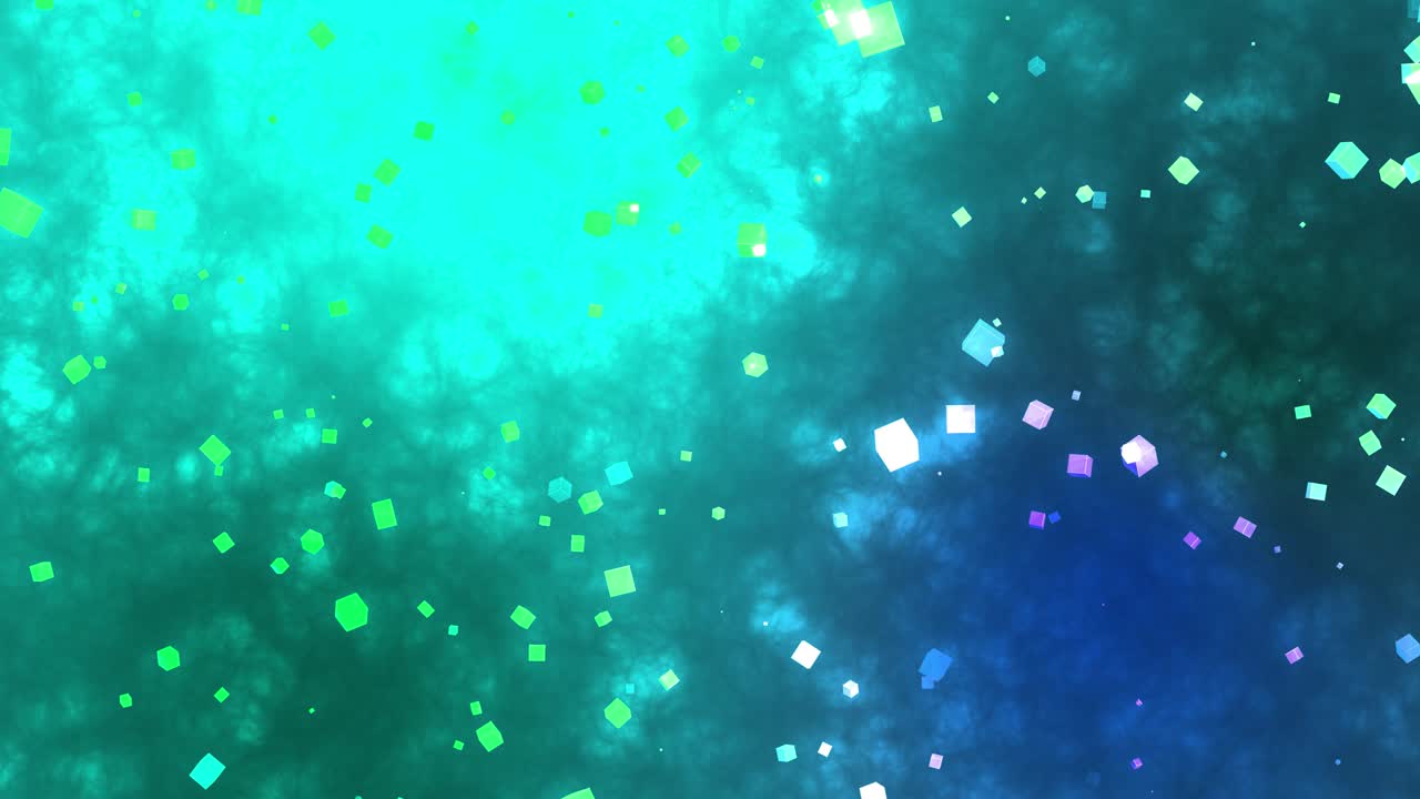 큐브 떠다니는 입자 애니메이션 모션 그래픽