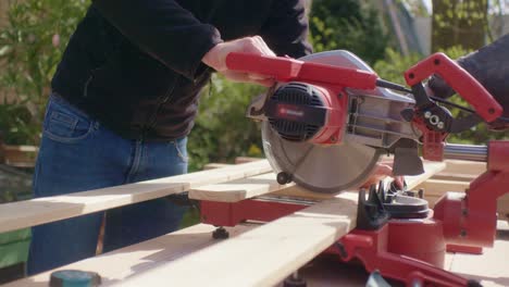 the sawed wood is checked by the craftsman