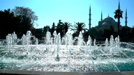 la mezquita azul de la piscina ornamental