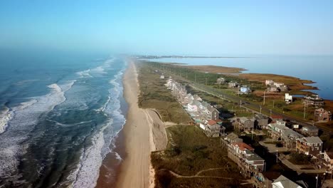 the outer banks aerial high above frisco nc, frisco north carolina in 4k