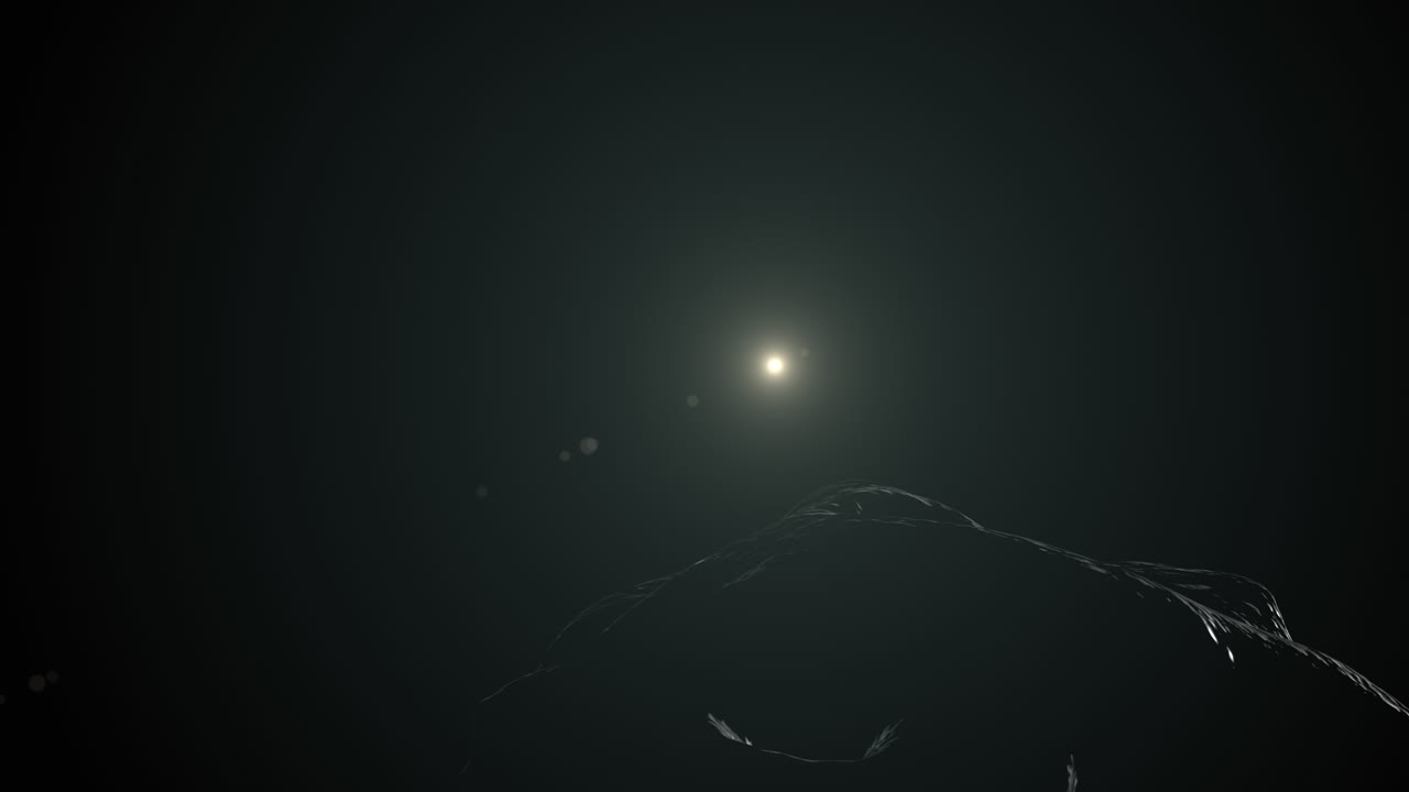 Lone Asteroid Slowing Roating Through Space in the Asteroid Belt in the Solar System with Distant Sun Flare. High Quality 3D Animation ProRes 4K