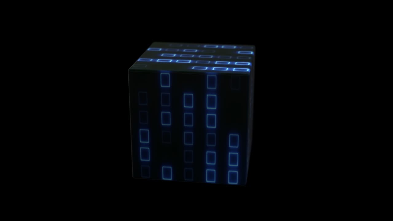 procesamiento de datos de cadena de bloques animación de bucle 4k