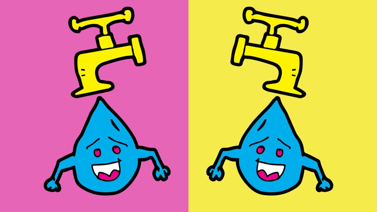 kids drawing pop art seamless background with theme of tap water
