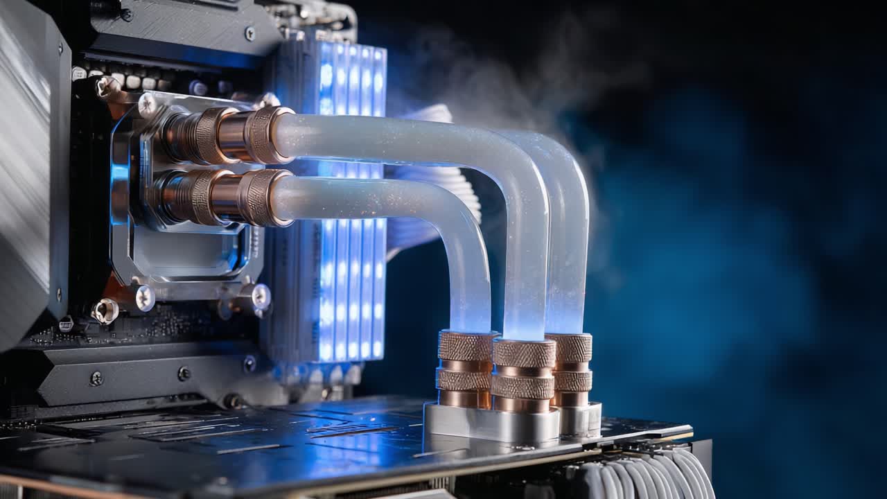 Advanced Liquid Cooling System for High-Performance Computing: Featuring Innovative Tubing with LED Effects to Enhance Thermal Management and Aesthetics