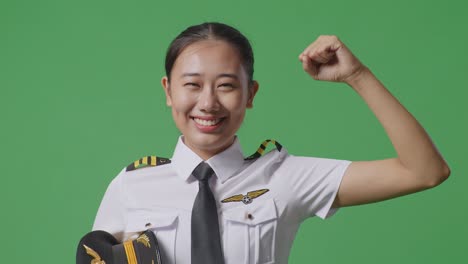 excited female pilot