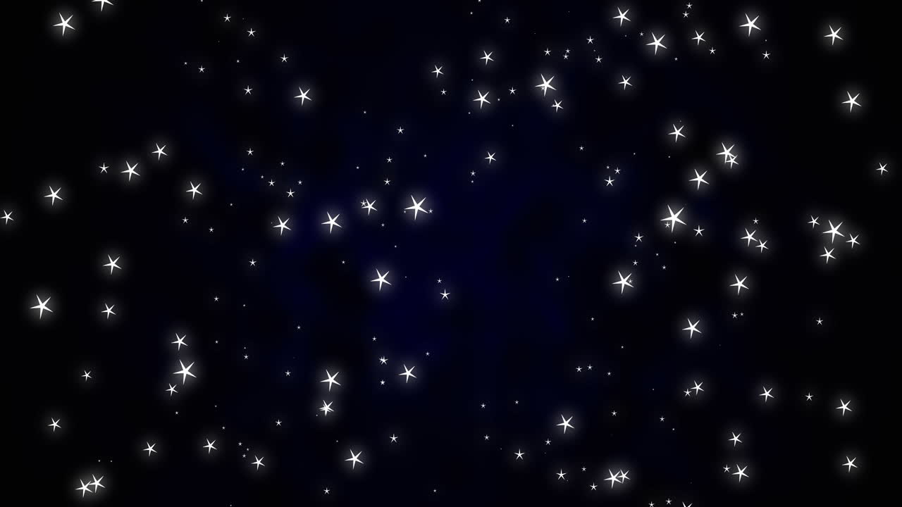 Digital animation of twinkling stars in a hypnotic night sky.