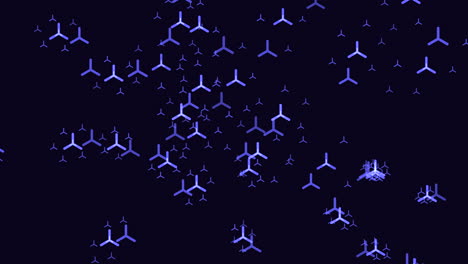 Zufällig-Fliegende-Digitale-Abstrakte-Neondreiecke-In-Der-Dunklen-Galaxie