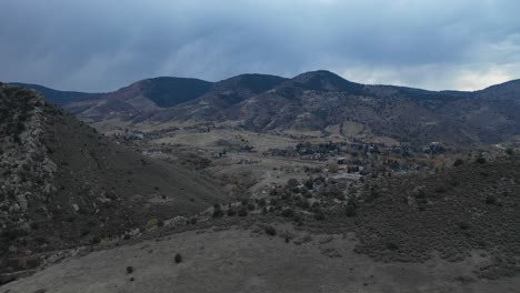 a cloudy evening pan over the hogsback outside of morrison colorado