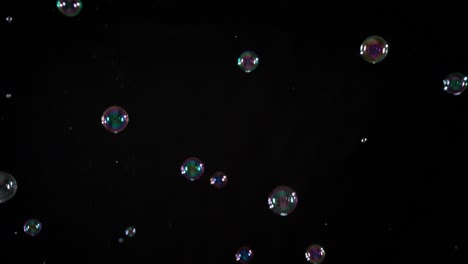 soap bubbles on black background