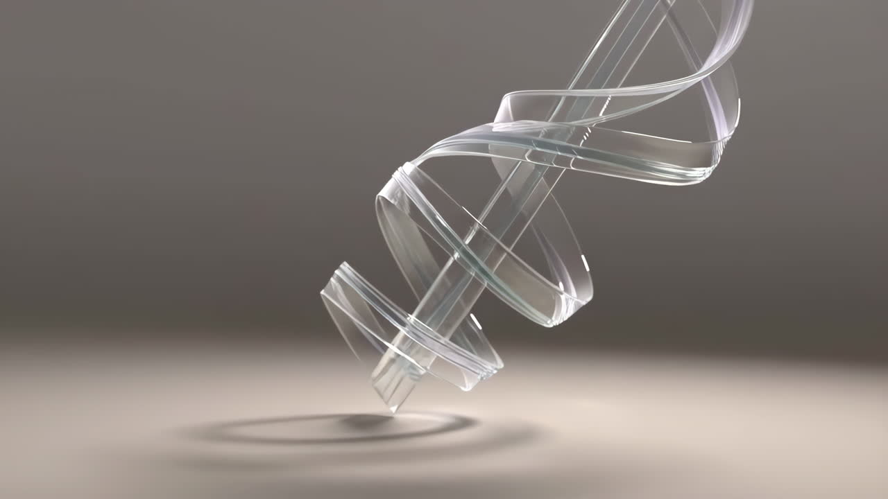 Abstract Transparent Spiral Ribbon